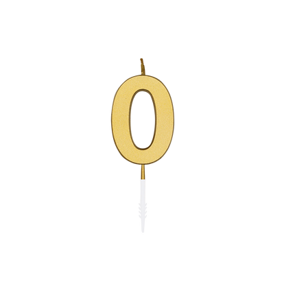 0 Kerze, Gold-Metallic, 4,5 cm