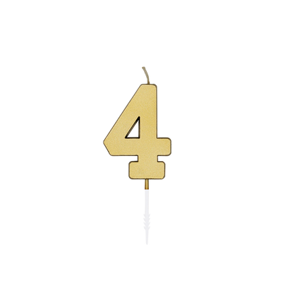 4 Kerze, Gold-Metallic, 4,5 cm
