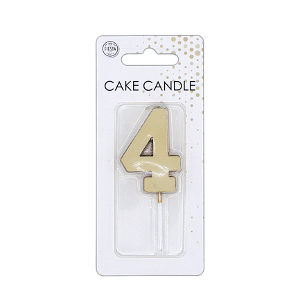 4 Kerze, Gold-Metallic, 4,5 cm