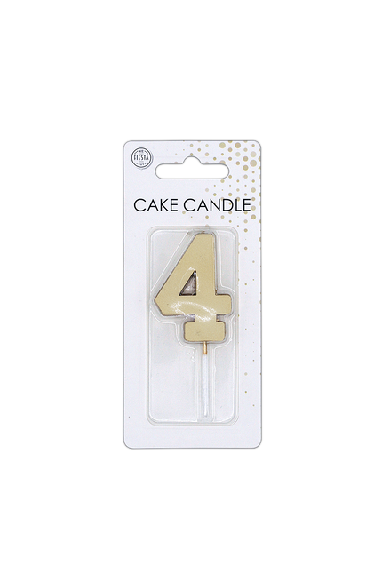 4 Kerze, Gold-Metallic, 4,5 cm