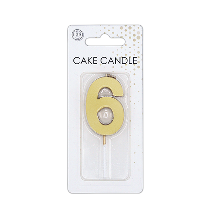 6 Kerze, Gold-Metallic, 4,5 cm