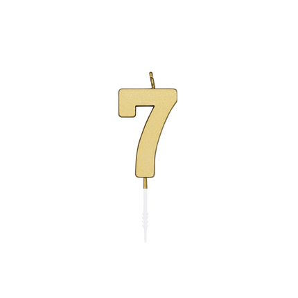 7 Kerze, Gold-Metallic, 4,5 cm