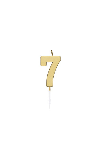 7 Kerze, Gold-Metallic, 4,5 cm