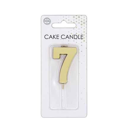 7 Kerze, Gold-Metallic, 4,5 cm