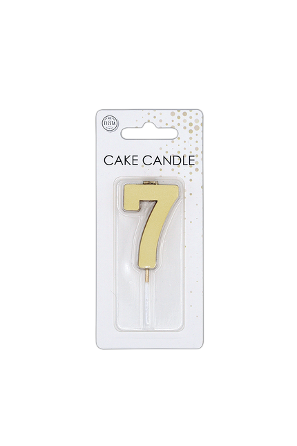 7 Kerze, Gold-Metallic, 4,5 cm