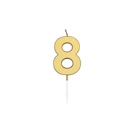 8 Kerze, Gold-Metallic, 4,5 cm