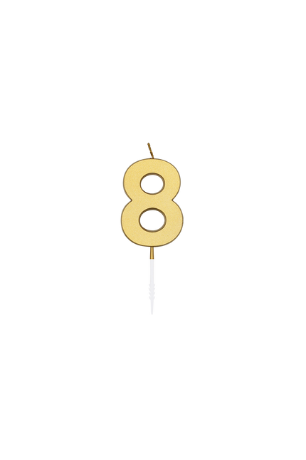 8 Kerze, Gold-Metallic, 4,5 cm