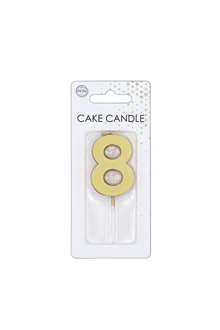 8 Kerze, Gold-Metallic, 4,5 cm