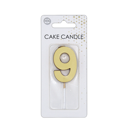 9 Kerze, Gold-Metallic, 4,5 cm