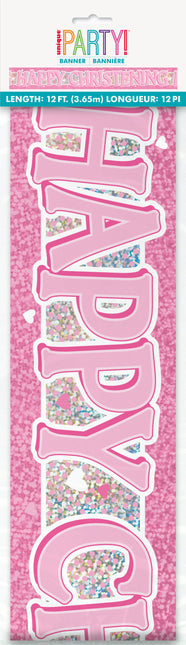 Rosa Taufe Prisma Banner, 12 ft