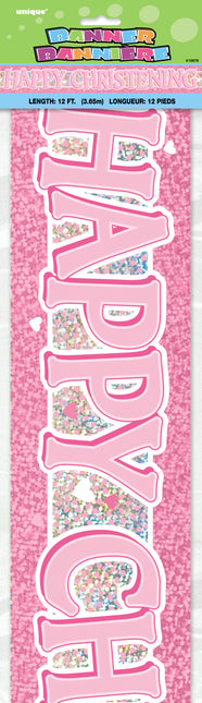 Rosa Taufe Prisma Banner, 12 ft