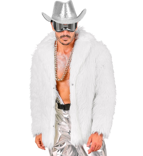 Pelzmantel Plüsch Weiß