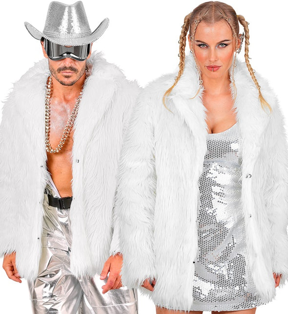 Pelzmantel Plüsch Weiß