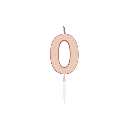 0-Jahres-Kerze, Roségold-Metallic, 4,5 cm