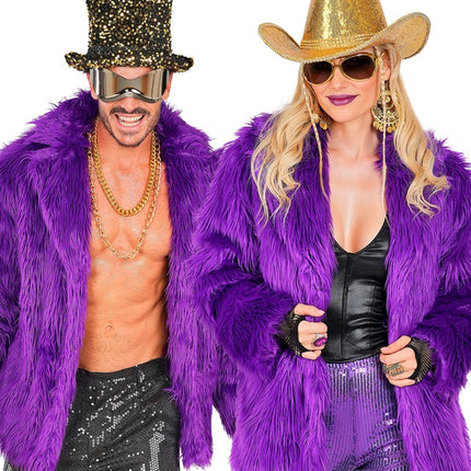 Pelzmantel Plüsch Lila