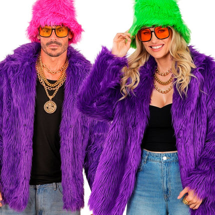 Pelzmantel Plüsch Lila