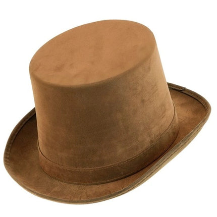 HOHER HUT, VINTAGE, WILDLEDER, BRAUN, 15 CM