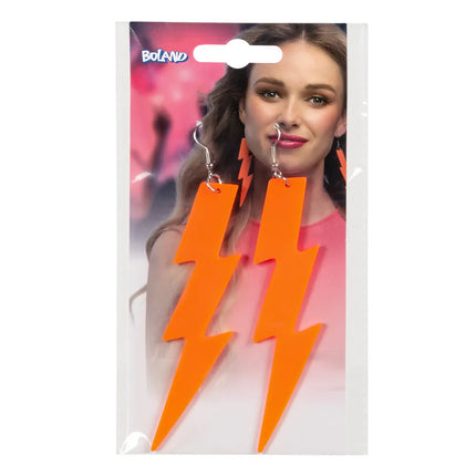 Ein Paar Ohrringe „Flash“ in Neonorange (UV)