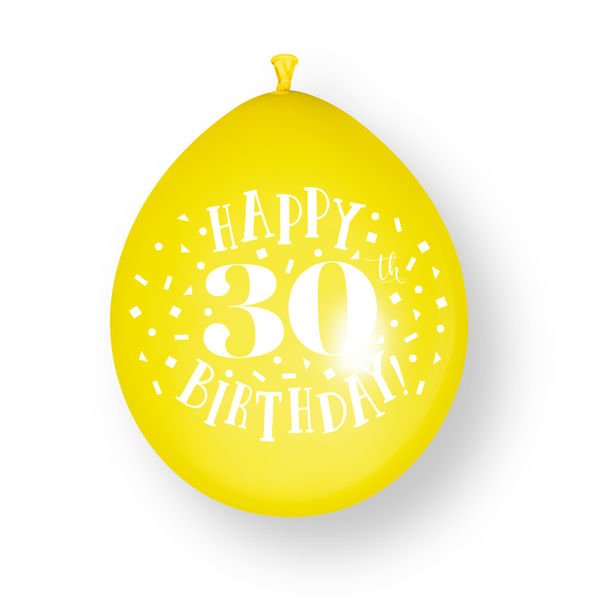 10ct Happy 30th Birthday 23cm Latex Balloons van Unique koop je bij Partywinkel