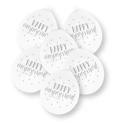 10ct Happy Engagement 23cm Latex Balloons van Unique koop je bij Partywinkel
