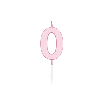 0-Jahres-Kerze, Pastellrosa, 4,5 cm
