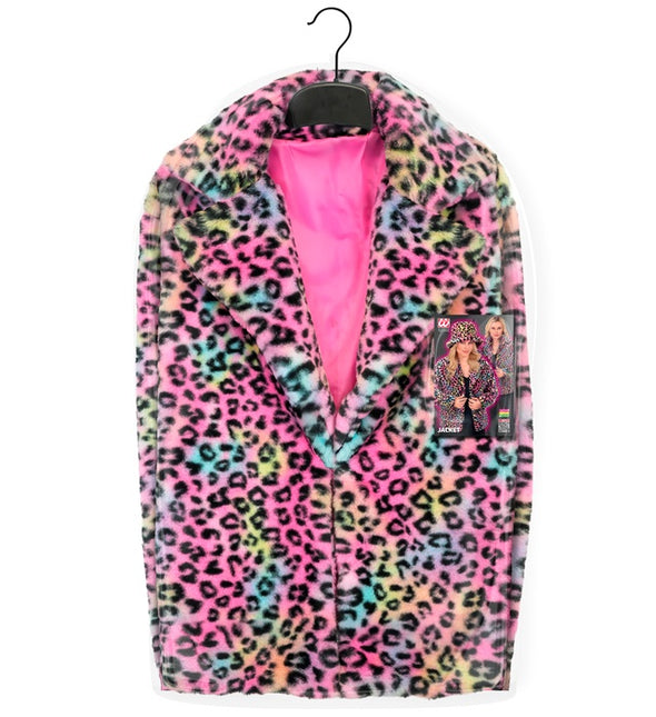 Pelzmantel Damen Plüsch Leopard Multi