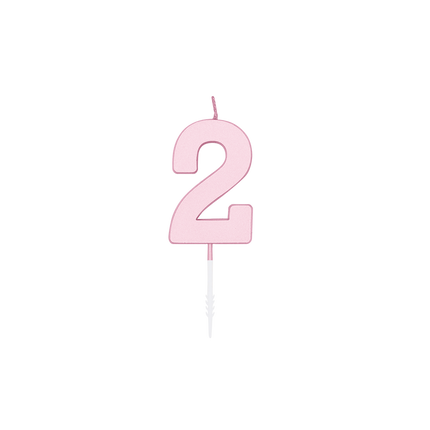 2-Jahres-Kerze, Pastellrosa, 4,5 cm