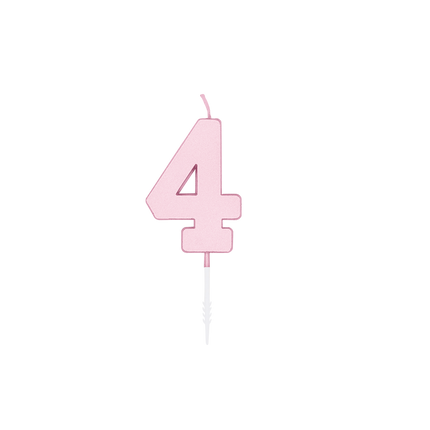 4-Jahres-Kerze, Pastellrosa, 4,5 cm