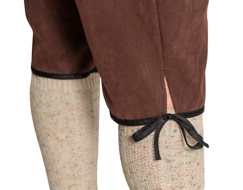 Lederhose Johann mit verstellbaren Hosenträgern Dunkelbraun Lang