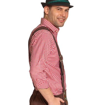 Lederhose Johann mit verstellbaren Hosenträgern Dunkelbraun Lang