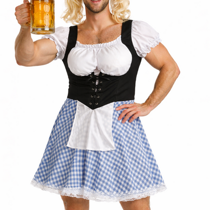Blaues Dirndl-Kleid für Männer zum Oktoberfest