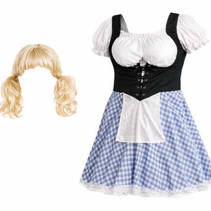 Blaues Dirndl-Kleid für Männer zum Oktoberfest