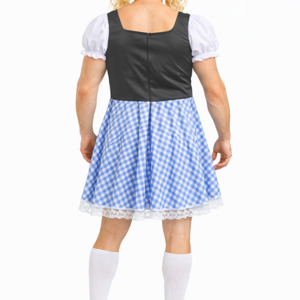 Blaues Dirndl-Kleid für Männer zum Oktoberfest