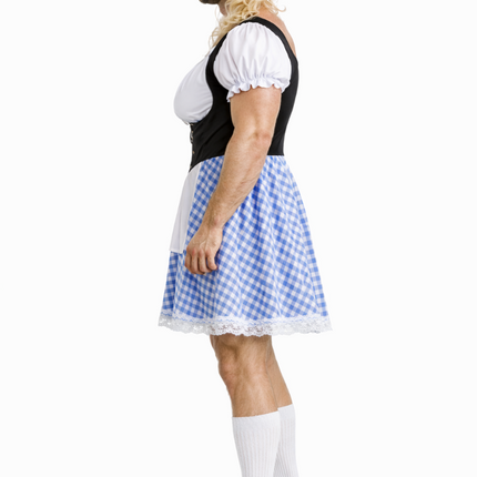 Blaues Dirndl-Kleid für Männer zum Oktoberfest