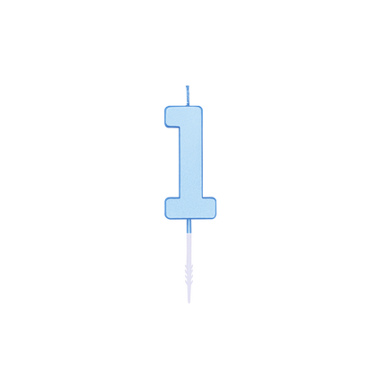 1-Jahres-Kerze, Pastellblau, 4,5 cm