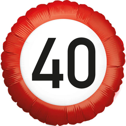 40 Jahre Helium-Ballon-Verkehrsschild, leer, 45 cm