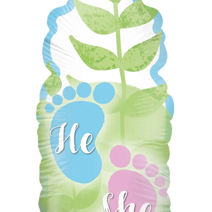 Gender-Reveal-Heliumballon, grün, Flasche leer, 78 cm