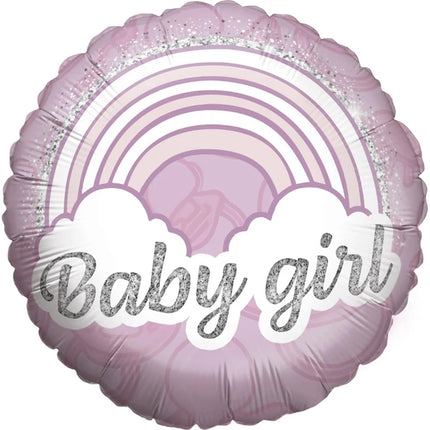 Rosa Heliumballon „Baby Girl“ (leer), 45 cm