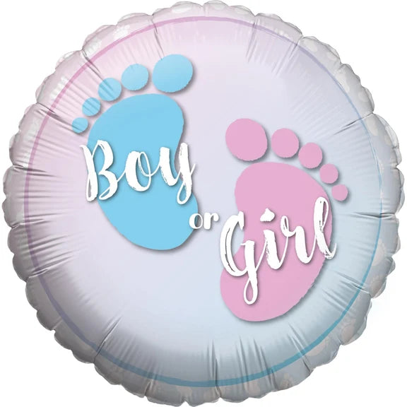 Gender-Reveal-Heliumballon „Junge oder Mädchen“ – leer, 45 cm