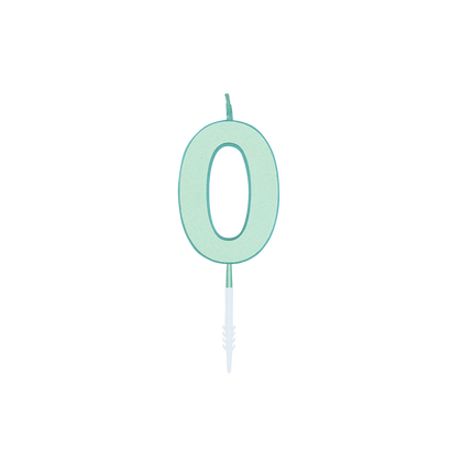 0-Jahres-Kerze, mintgrün, pastell, 4,5 cm