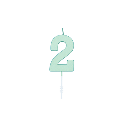 2-Jahres-Kerze, mintgrün, pastell, 4,5 cm