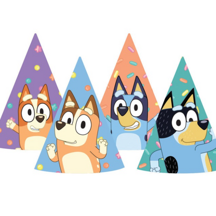 8 BLUEY-PARTYHÜTE
