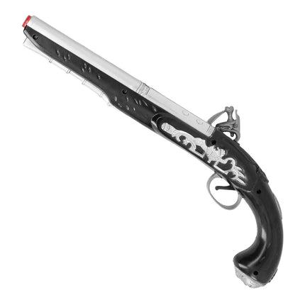 Zwart Zilveren Nep Pistool 35cm