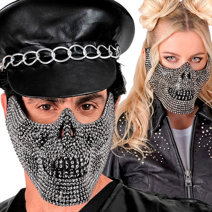 TOTENKOPF MASKE STRASSSTEINE