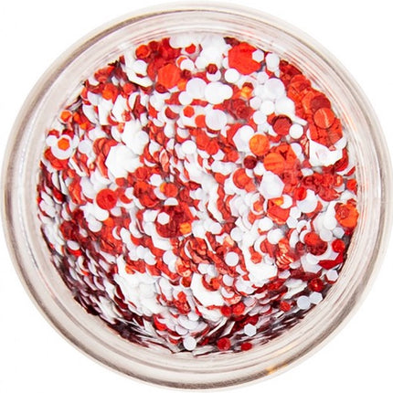 Farbiges Glitzergel Rot Weiß 10ml