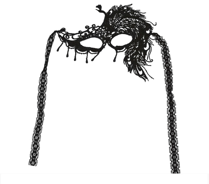Schwarze Augenmaske Spitze halb