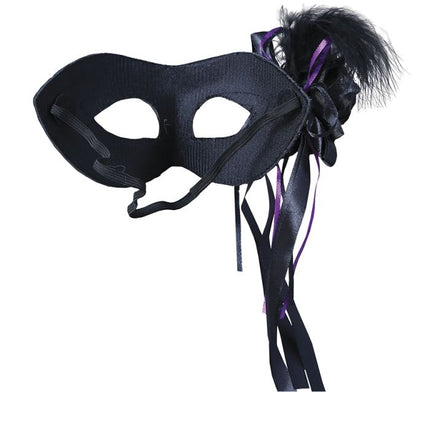 Schwarze Augenmaske Feder