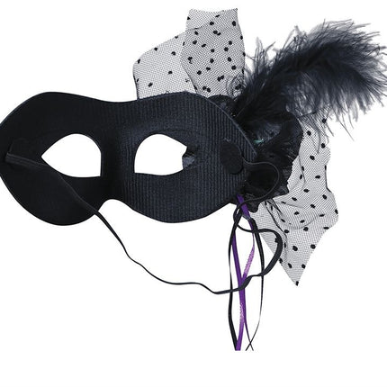Schwarze Augenmaske Blume Pailletten