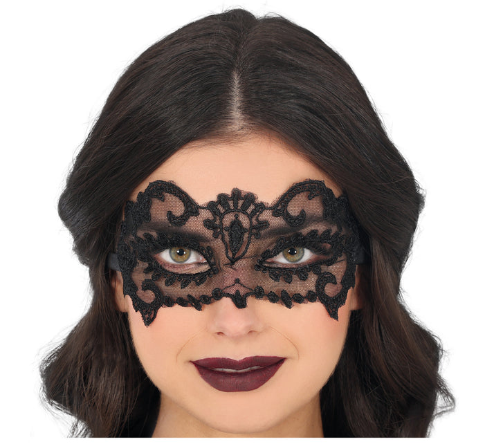 Spitzenmaske Schwarz