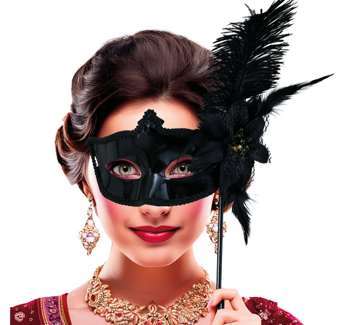 Schwarze Maske mit Stock, Erwachsener